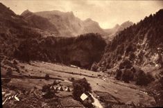 VINTAGE POSTCARD thermal Road of the collar D Aubisque Plate of Ley At the Gourette bottom