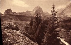 VINTAGE POSTCARD Thermal Road of the collar D Aubisque the penemedea At the bottom gourette