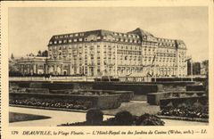 VINTAGE POSTCARD Deauville the Flowered Beach L Royal Hotel seen of the Gardens of Casaino