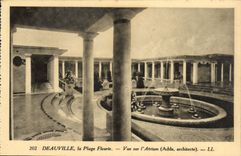 VINTAGE POSTCARD Deauville the Flowered Beach Seen on L Atrium
