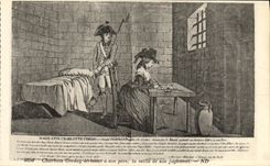 CPA Revolution Francaise Charlotre Corday ecrvant a son pere la ville de son jugement