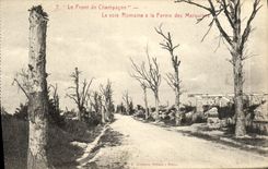 VINTAGE POSTCARD the Champagne Face the Roman way to the Farm of the Militaria Marchionesses