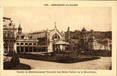 VINTAGE POSTCARD Besancon les Bains Casino and hydropathic establishment of the saline baths of Mouillere