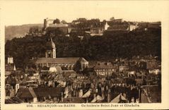 VINTAGE POSTCARD Holy Besancon les Bains Cathedral Jean and citadel