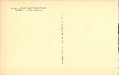 Isla Honorat de la POSTAL de la VENDIMIA Saint los barcos portuarios