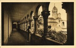 VINTAGE POSTCARD Ile Saint Honoured Monastery Galleries with the Cloister