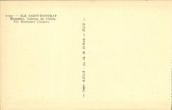 Galerias Saint honradas del monasterio de Ile de la POSTAL de la VENDIMIA con el claustro