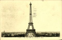 VINTAGE POSTCARD Paris the Eiffel Tower and the Champ de Mars