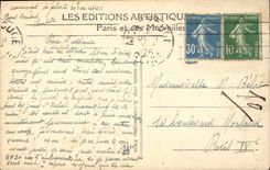 VINTAGE POSTCARD Paris the Eiffel Tower Taken of the Gardens of Trocadero Elephant