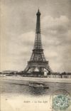 VINTAGE POSTCARD Paris the Eiffel Tower the Seine and the Champ de Mars Barge