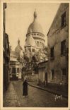 VINTAGE POSTCARD Paris Basilica of the Sacring Heart seen of the street of the knight of the Bar