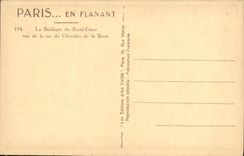 VINTAGE POSTCARD Paris Basilica of the Sacring Heart seen of the street of the knight of the Bar