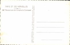 POSTAL MODERNA lugares de Paris y Arc de Triomphe del carrusel