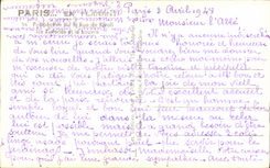 VINTAGE POSTCARD Paris View on the Street of Rivoli Tileries and Louvre