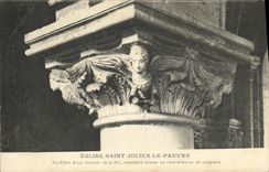 CPA Paris Eglise Saint Julien Le Pauvre Un pilier d une colonne de la nef