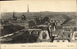 CPA Paris Vue des Sept Ponts Prise de Saint Gervais tour Eiffel