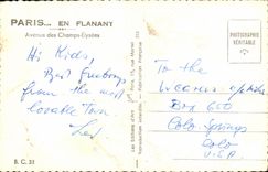 CPM Paris Avenue des Champs Elysees