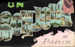 VINTAGE POSTCARD Paris Hello