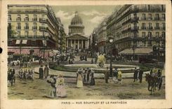 CPA Paris Rue Soufflot et le Pantheon 