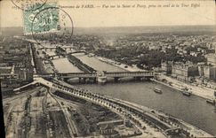 CPA Paris Panorama Vue sur la Seine et Passy pris en aval de la Tour Eiffel