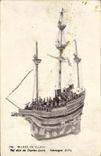 VINTAGE POSTCARD Paris Museum Of Cluny Nave known as of Charles Quint Germany 16th Boat