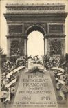 POSTAL Paris de la VENDIMIA la tumba del soldado desconocido bajo L Arc de Triomphe Militaria