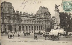 Corte de Paris de la POSTAL de la VENDIMIA del monumento de la lumbrera de Gambetta