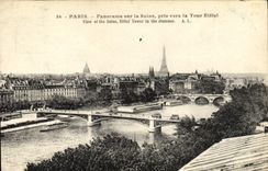 CPA Paris Panorama sur la Seine Pris Vers la Tour Eiffel 