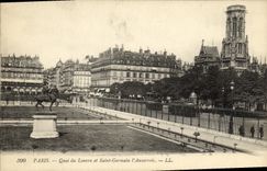 CPA Paris Quai Louvre et Saint Germain L Auxerrois