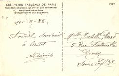 VINTAGE POSTCARD Paris Notre Dame and the Seine Seen from of the Quay Saint Michel