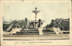 CPA Paris Fontaine de la Place Daumesnil Lions