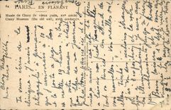 VINTAGE POSTCARD Paris while Strolling Museum of Cluny the well