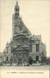 VINTAGE POSTCARD Paris L Church St Etienne of the Mount