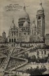 VINTAGE POSTCARD Paris the Basilica of the Sacring Heart with L Monumenatl Staircase