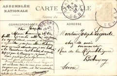 Asamblea nacional de Paris de la POSTAL de la VENDIMIA el cuarto del sello