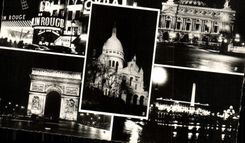 CPM Paris La Nuit Le Moulin Rouge L Opera Le Sacre Coeur 