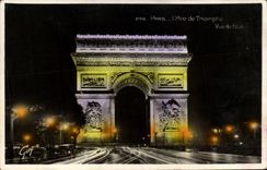 CPA Paris l Arc de Triomphe Vue de Nuit