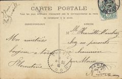 VINTAGE POSTCARD Salut of Paris Goes to the Hirondelle flowers