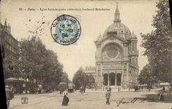 VINTAGE POSTCARD Paris Church Saint Augustin Malesherbes boulevard