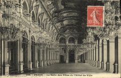 VINTAGE POSTCARD Paris the Village hall of L Town hall