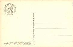 VINTAGE POSTCARD Paris Hotel of the Invalids Museum of L Armed Room Francois L er Militaria Armours