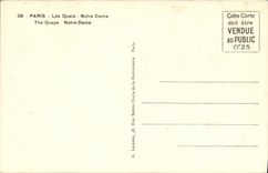 VINTAGE POSTCARD Paris the Notre Dame Quays