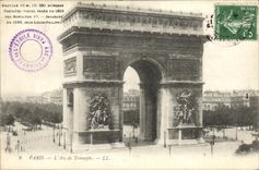 POSTAL Paris L de la VENDIMIA Arc de Triomphe