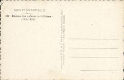 VINTAGE POSTCARD Paris And Its Wonders Stock Exchange of the Transferable securities