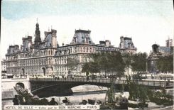 CPA Hotel de Ville Edite par le Bon Marche Paris Marche aux fleurs