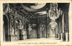 CPA Paris Hotel de Ville Grande salle a manger 