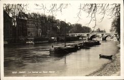CPA Paris La Seine au Pont Marie Peniches Bateaux