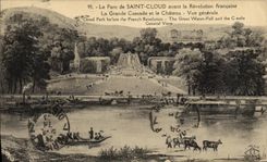 VINTAGE POSTCARD St Cloud the Park Before the French Revolution the Large Cascade and the Castle View