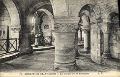 VINTAGE POSTCARD Holy Denis Abbey Of the Crypt of the Basilica
