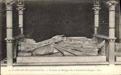 VINTAGE POSTCARD Abbey Of Saint Denis Tomb of Philippe III and D Isabelle D Aragon